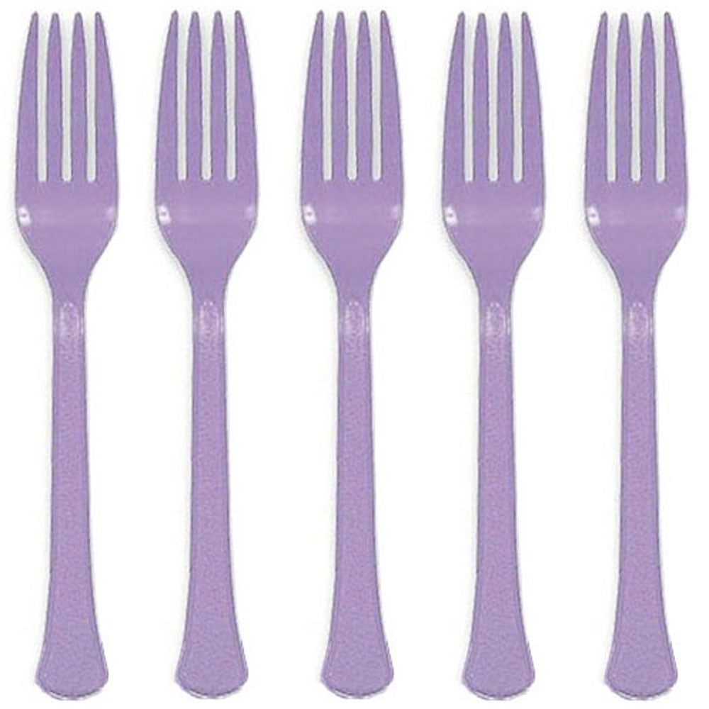 Lavender Heavy Weight Premium Forks 20pcs Solid Tableware - Party Centre