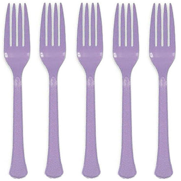 Lavender Heavy Weight Premium Forks 20pcs Solid Tableware - Party Centre