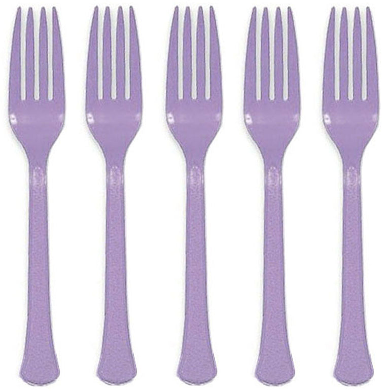 Lavender Heavy Weight Premium Forks 20pcs Solid Tableware - Party Centre