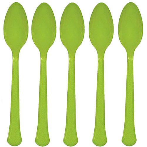 Kiwi Heavy Weight Plastic Spoons 20pcs Solid Tableware - Party Centre