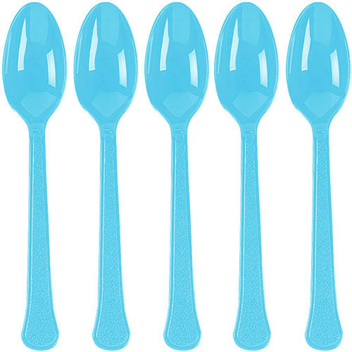 Caribbean Heavy Weight Plastic Spoons 20pcs Solid Tableware - Party Centre