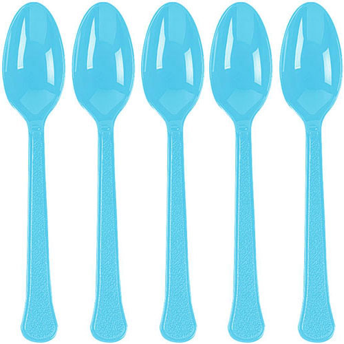 Caribbean Heavy Weight Plastic Spoons 20pcs Solid Tableware - Party Centre