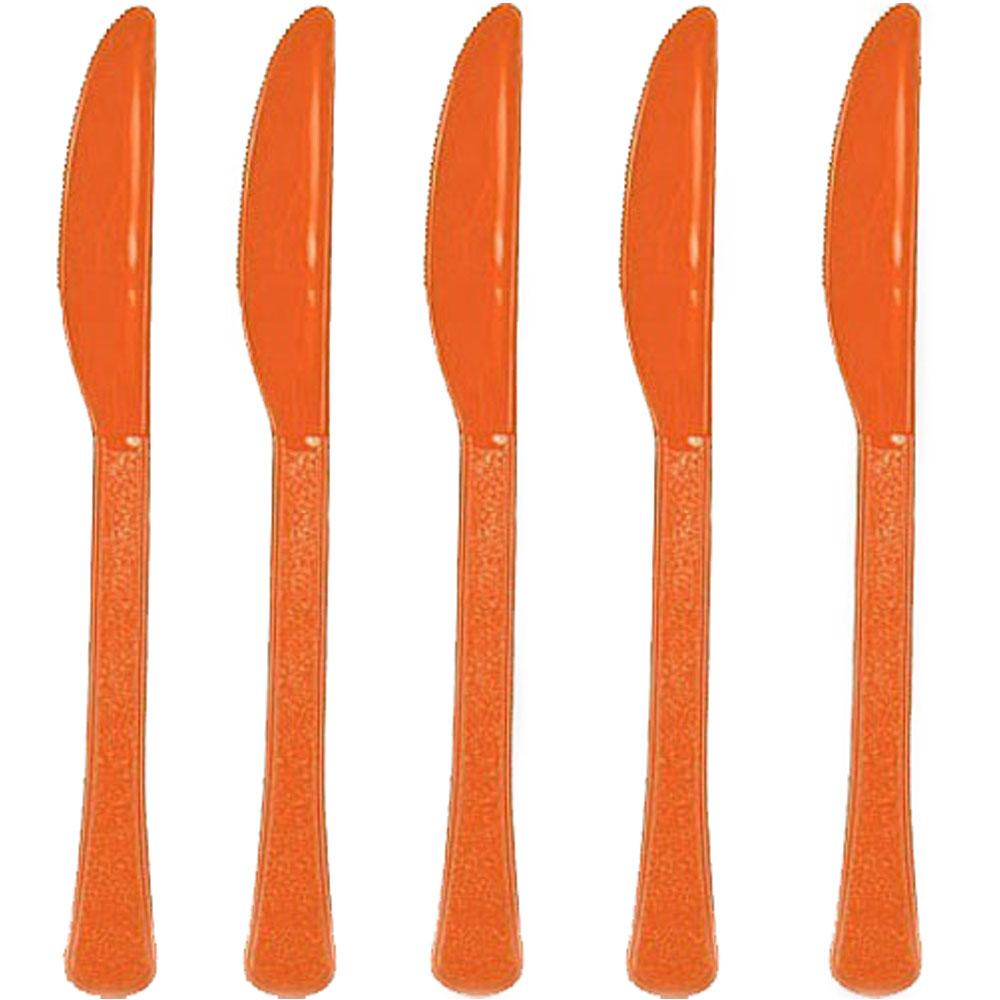 Orange Peel Heavy Weight Plastic Knives 20pcs Solid Tableware - Party Centre