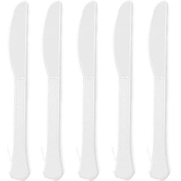 Frosty White Heavy Weight Plastic Knives 20pcs