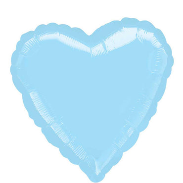 Pastel Blue Heart Foil Balloon 18in Balloons & Streamers - Party Centre