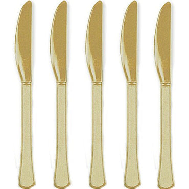 Gold Heavy Weight Plastic Knife 20pcs