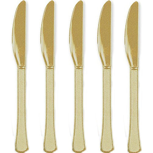 Gold Heavy Weight Plastic Knife 20pcs