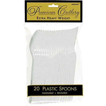 Clear Heavy Weight Plastic Spoon 20pcs