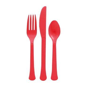 Apple Red Heavy Weight Cutlery Assorted 24pcs