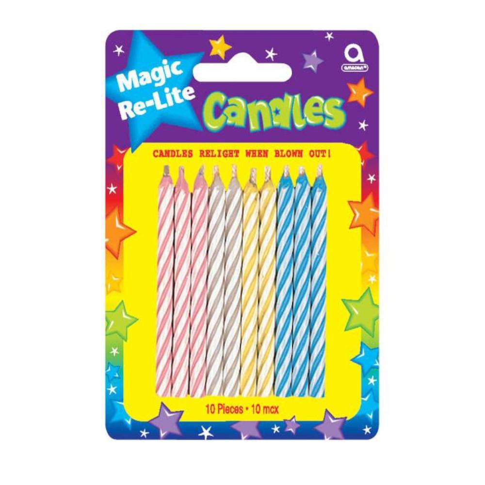 Magic Re-Light Candles 2 1/2in, 10pcs Party Accessories - Party Centre