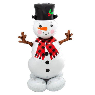 Snowman Tree AirLoonz Large Foil Balloon 88x139cm Balloons & Streamers - Party Centre