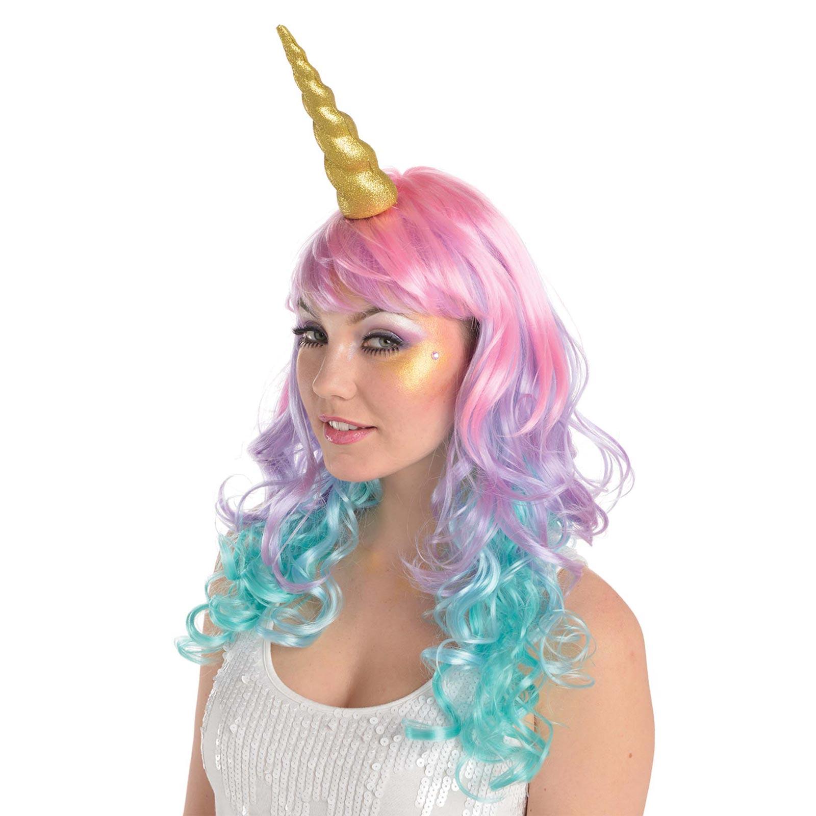 Adult Unicorn Gold Glitter Headband Costumes & Apparel - Party Centre