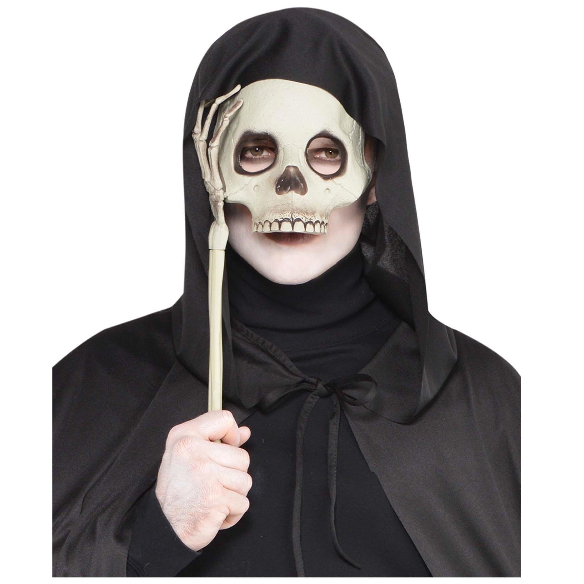 Adult Scary Skeleton Stick Mask Costumes & Apparel - Party Centre