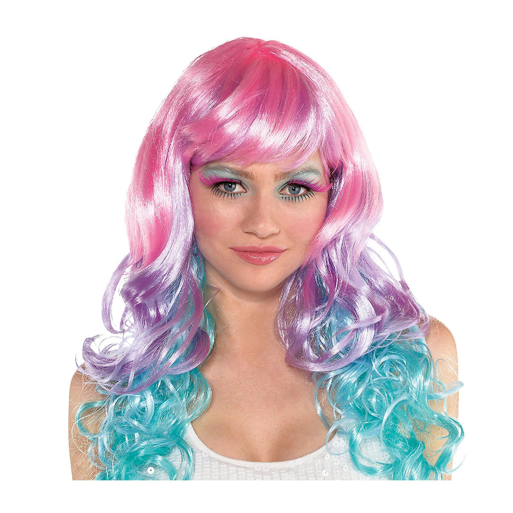 Adult Pastel Rainbow Women Wig Costumes & Apparel - Party Centre