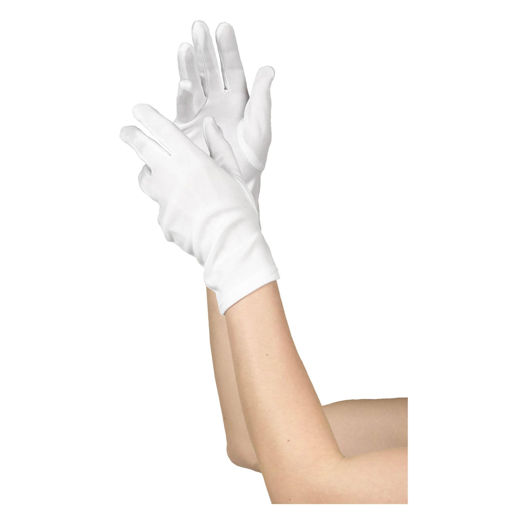 White Women's Short Gloves Costumes & Apparel - Party Centre