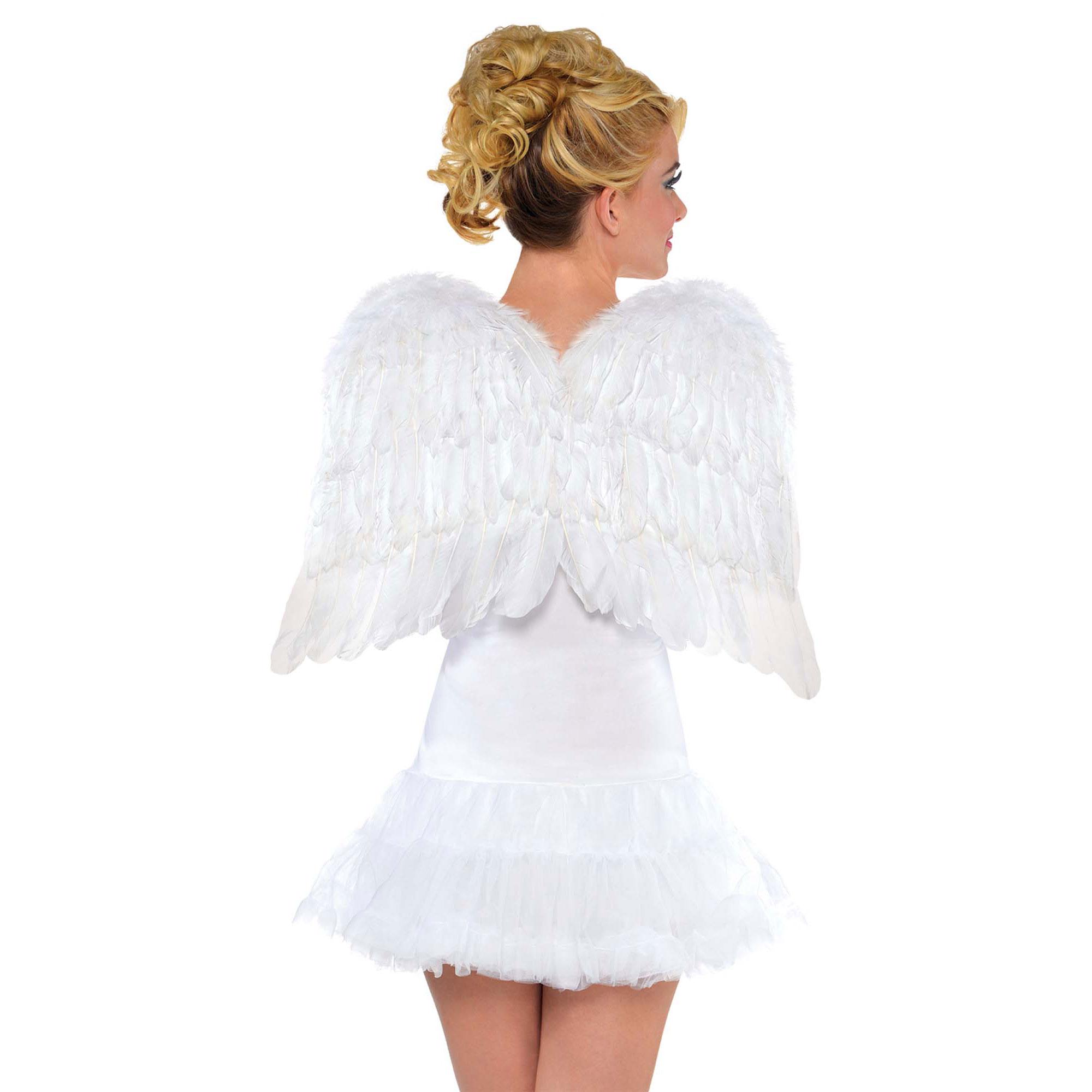 22in White Feather Wing Costumes & Apparel - Party Centre