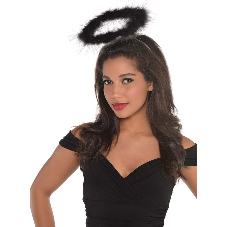 Halo Black Marabou Costumes & Apparel - Party Centre