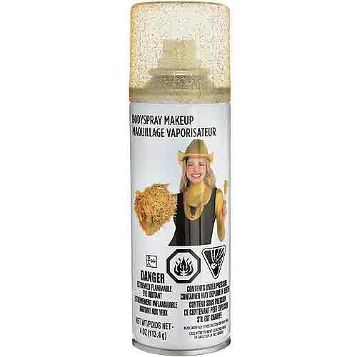 Gold Glitter Body Spray Make Up 4oz