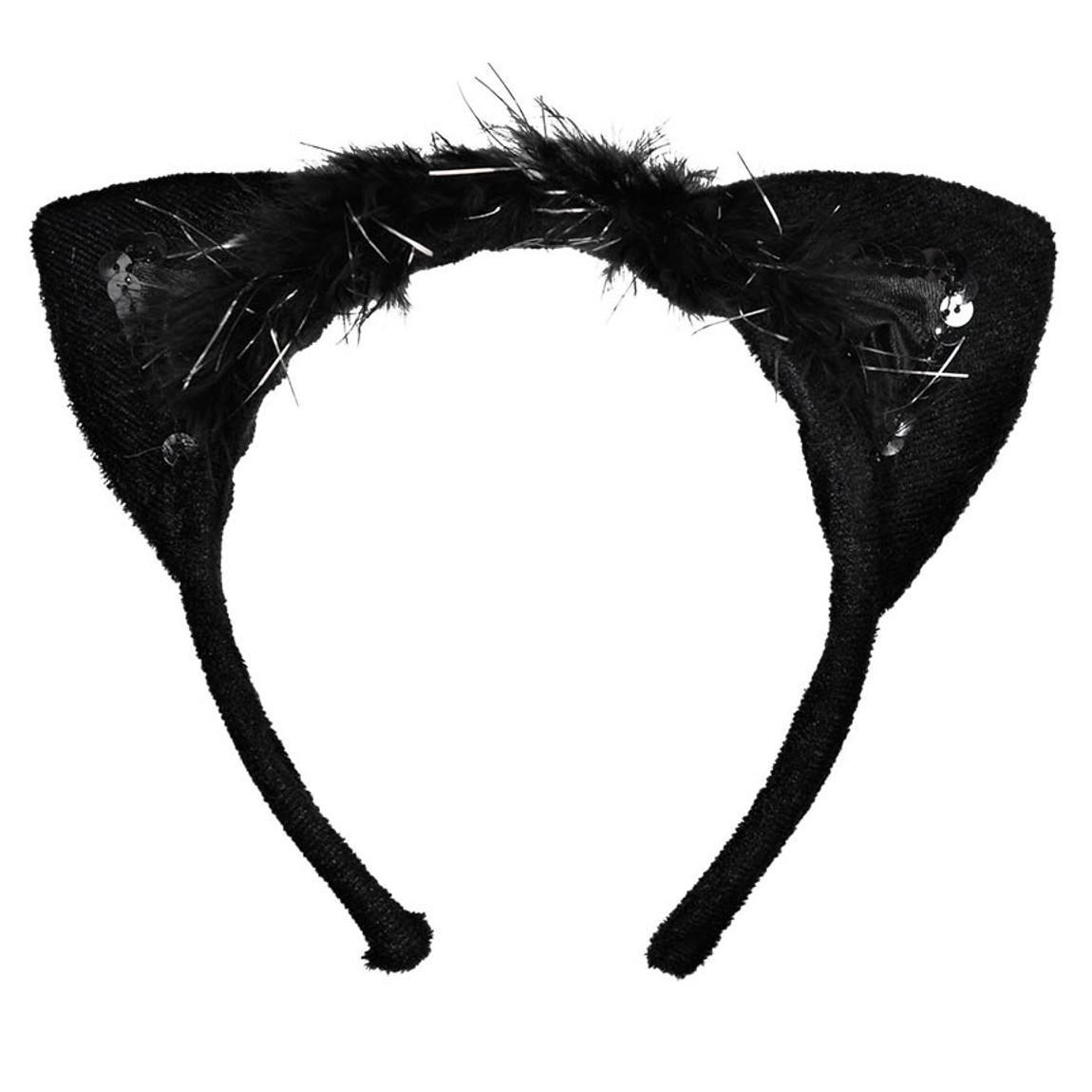 Black Cat Ears Headband Costumes & Apparel - Party Centre