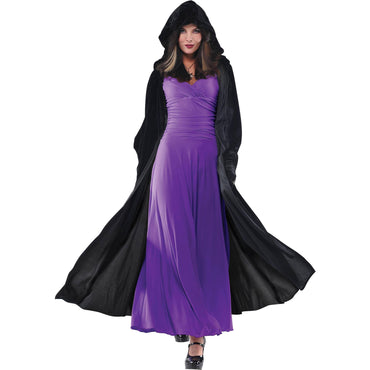 Adult Gothic Black Hooded Cape Costumes & Apparel - Party Centre