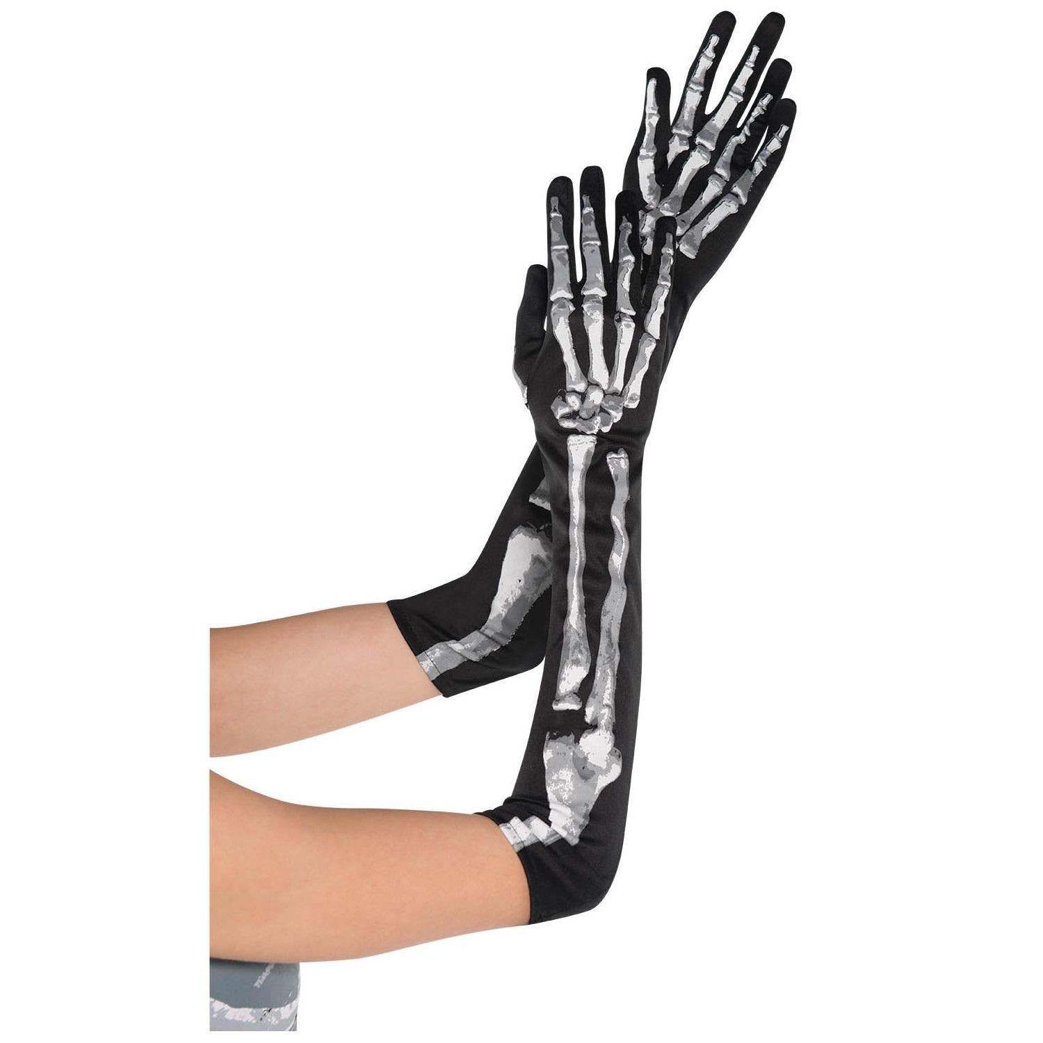 Long Skeleton Gloves Costumes & Apparel - Party Centre