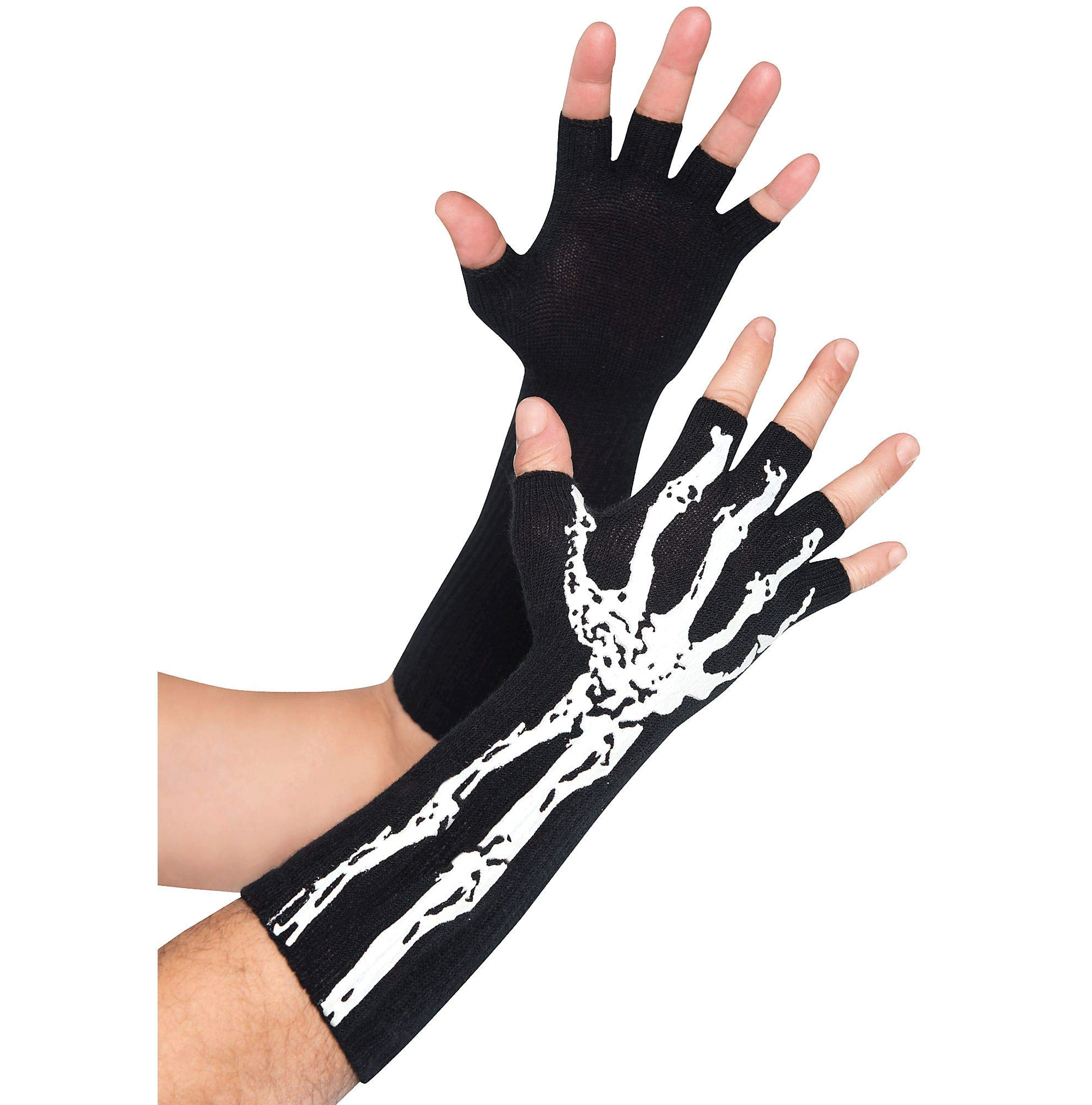 Adult Glow In Dark Fingerless Gloves