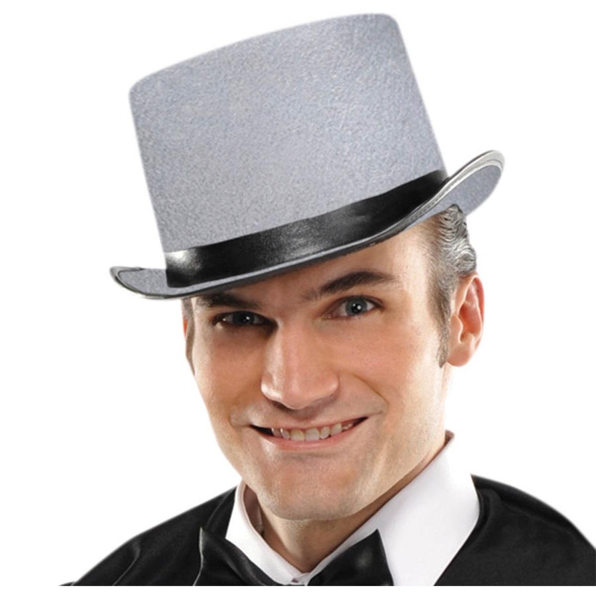 Grey Stove Top Hat Costumes & Apparel - Party Centre
