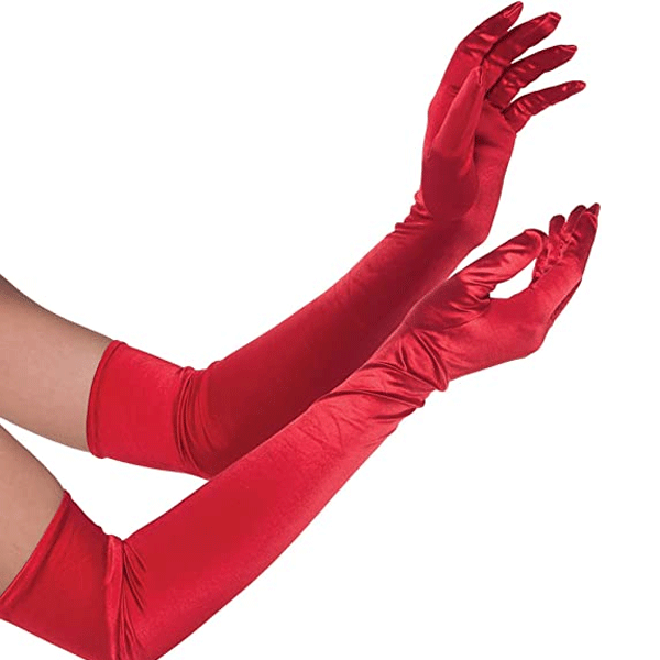 Women Long Red Gloves