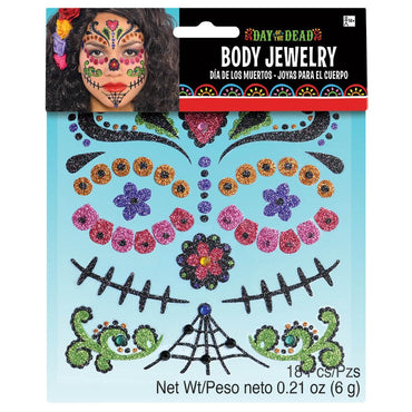 Pack Day Of The Dead Body Jewelry Costumes & Apparel - Party Centre
