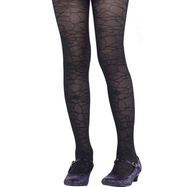 Child Black Spiderweb Tights