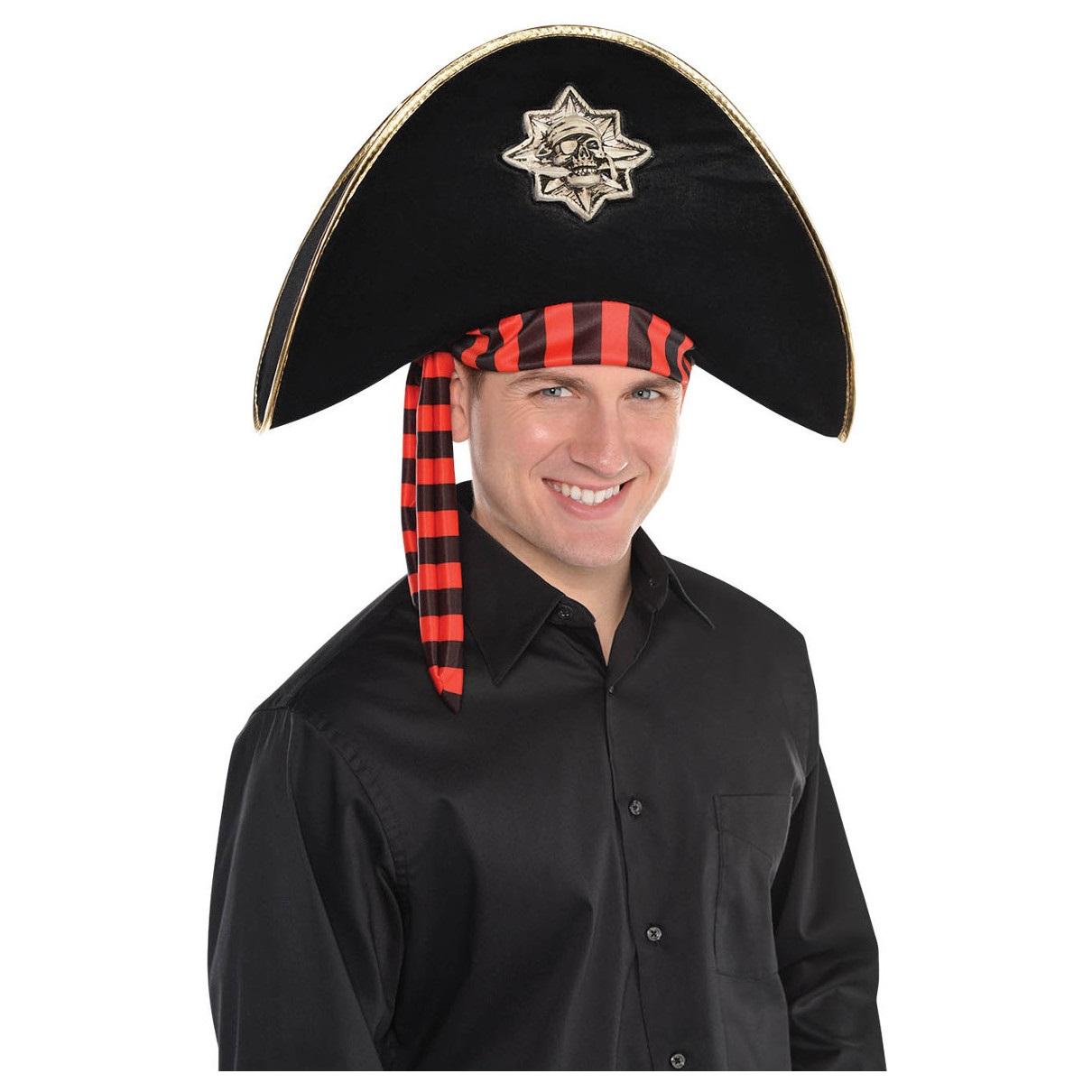 Pirate Skull And Bones Hat Costumes & Apparel - Party Centre