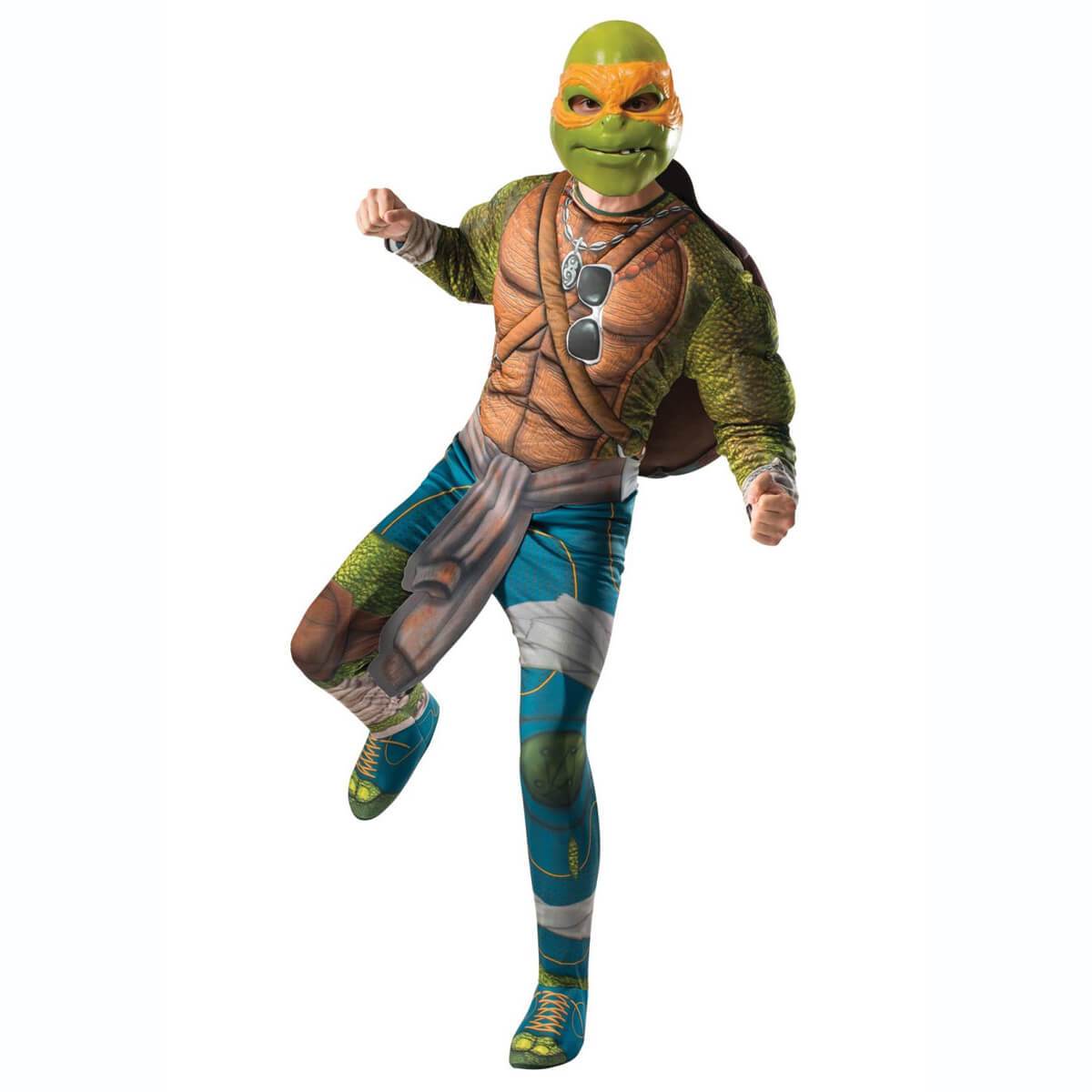 Adult Deluxe Michelangelo Ninja Turtle Costume Costumes & Apparel - Party Centre