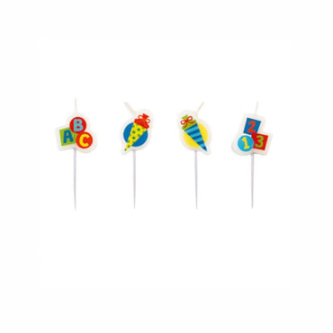 Enrolment Mini Figurine Candles 4pcs Party Accessories - Party Centre