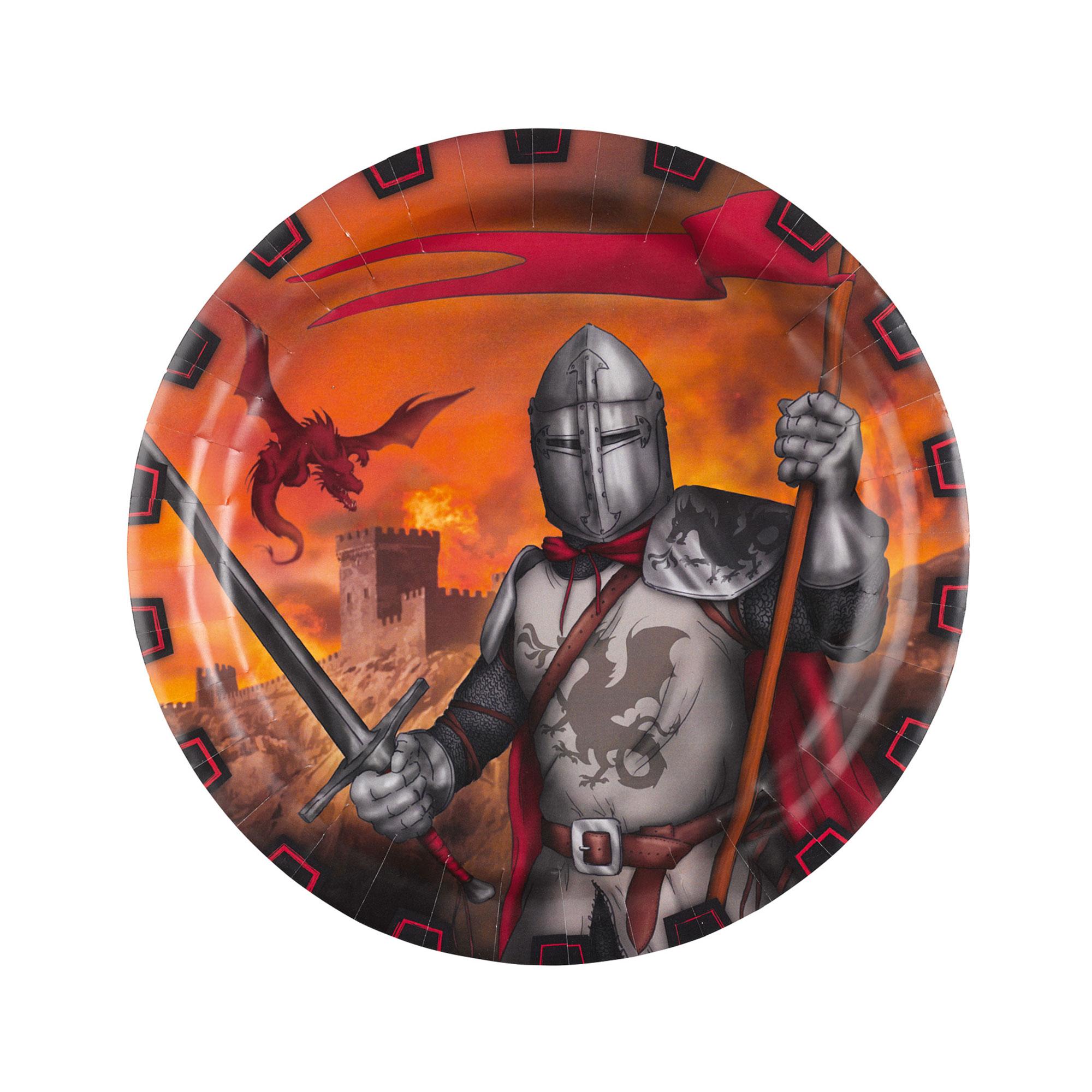 Knights Paper Plates 9in, 8pcs Printed Tableware - Party Centre