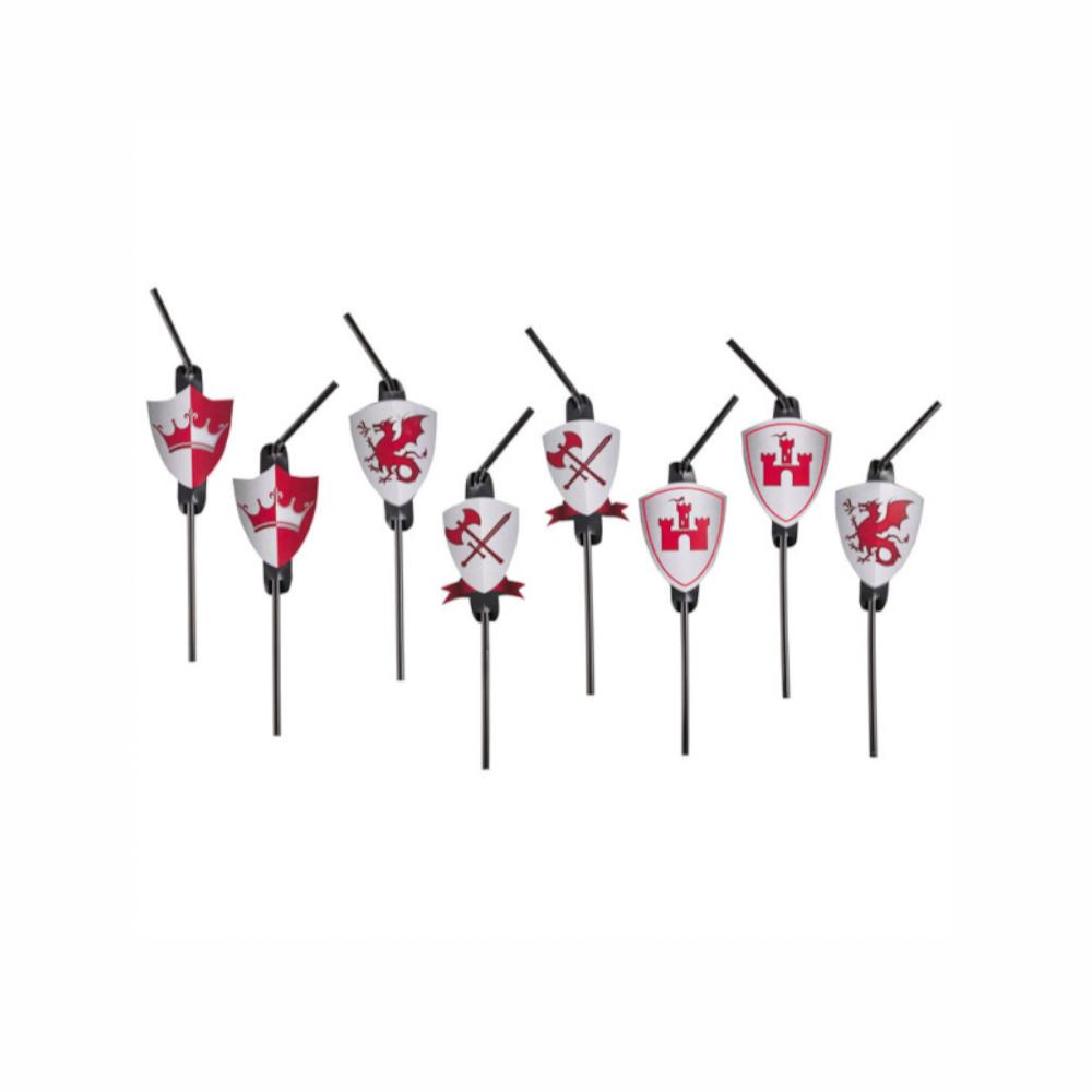 Knights Drinking Straws 8pcs Candy Buffet - Party Centre