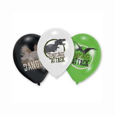 Dinosaur Attack Latex Balloons 6pcs Balloons & Streamers - Party Centre