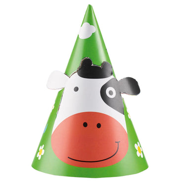 Farm Fun Party Hats 8pcs Costumes & Apparel - Party Centre