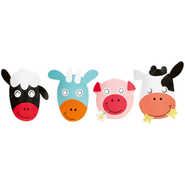 Farm Fun Masks 8pcs Costumes & Apparel - Party Centre