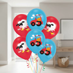 Farm Fun Latex Balloons 6pcs Balloons & Streamers - Party Centre