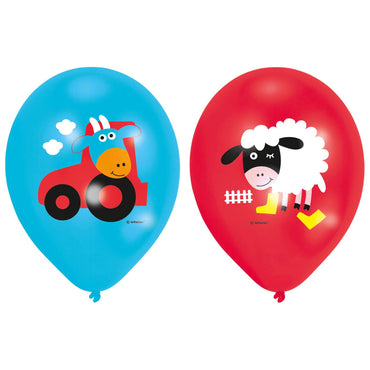 Farm Fun Latex Balloons 6pcs Balloons & Streamers - Party Centre