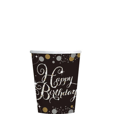 Gold Sparkling Celebration Cups 9oz, 8pcs