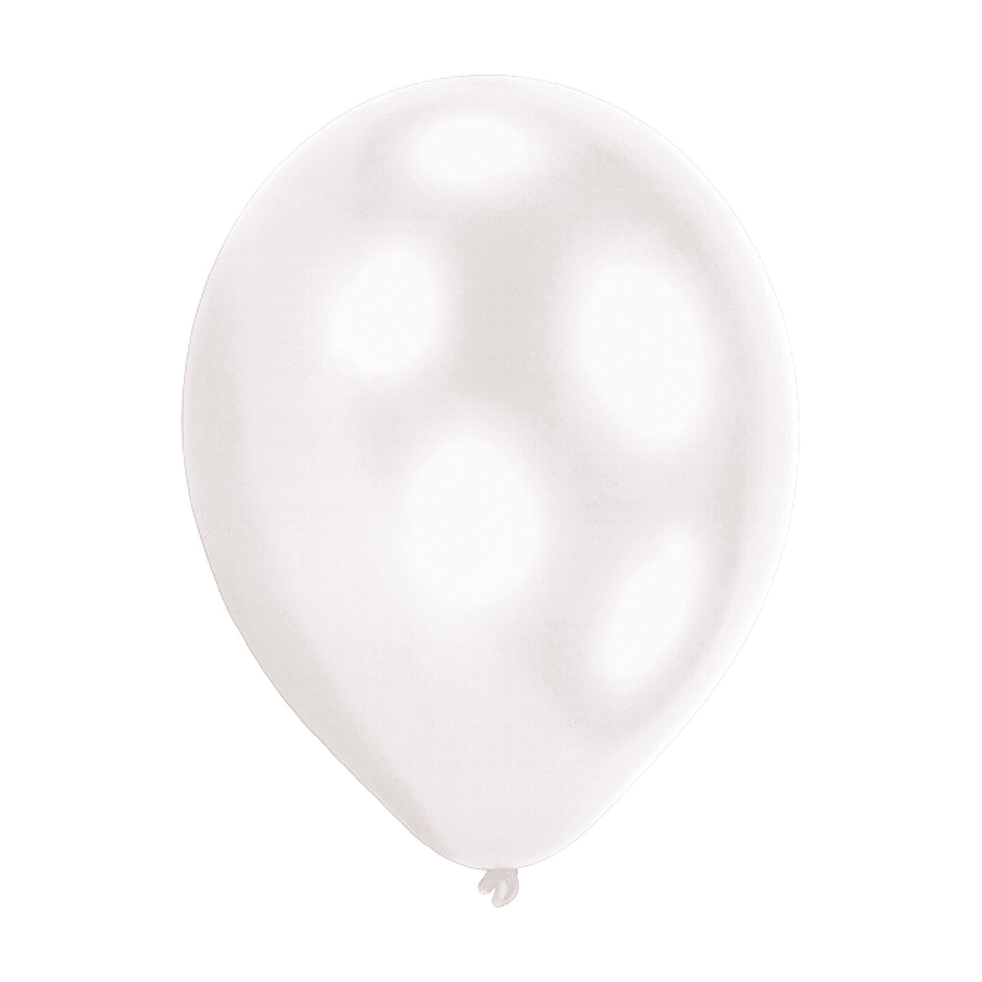 White Latex Balloons With White LED Lights 5pcs Balloons & Streamers - Party Centre
