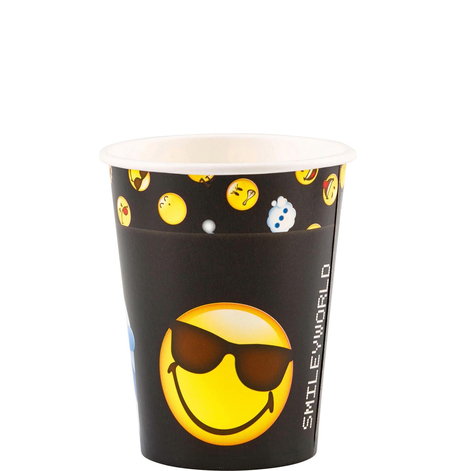 Smiley Emoticons Paper Cups 8oz, 8pcs Printed Tableware - Party Centre