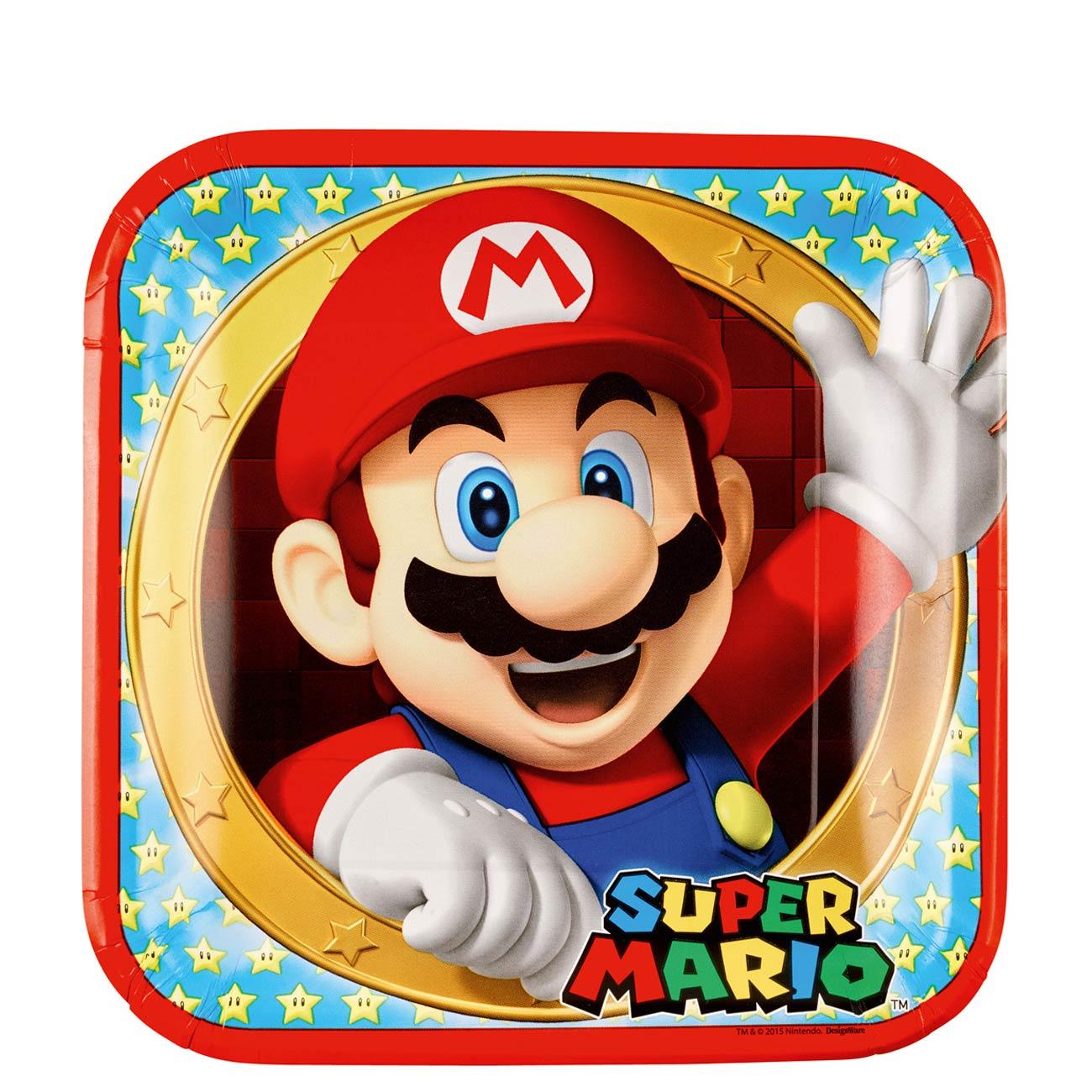 Super Mario Paper Plates 9in, 8pcs Printed Tableware - Party Centre