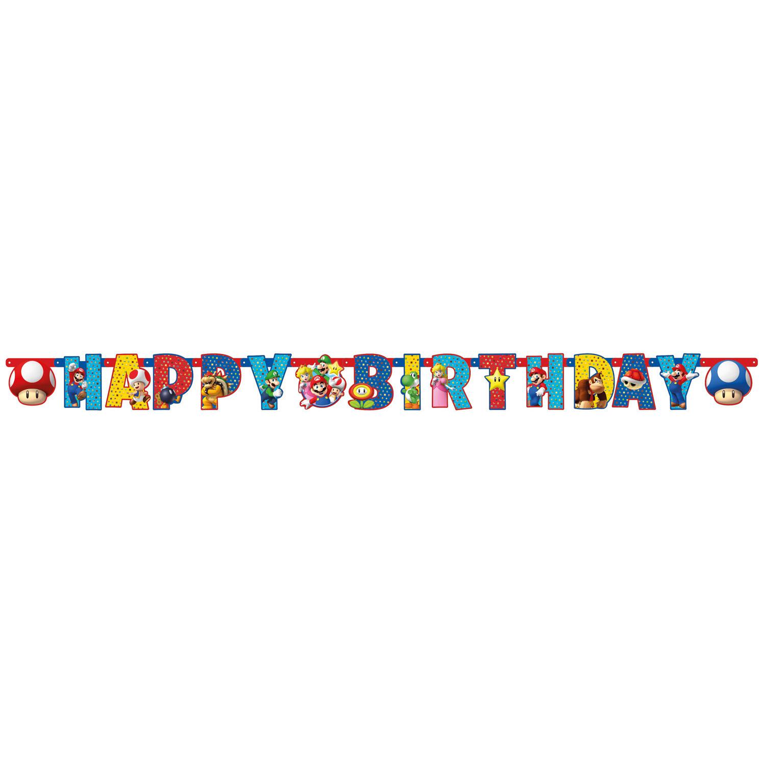 Super Mario Letter Banner 190 x 18cm Decorations - Party Centre