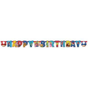 Super Mario Letter Banner 190 x 18cm Decorations - Party Centre