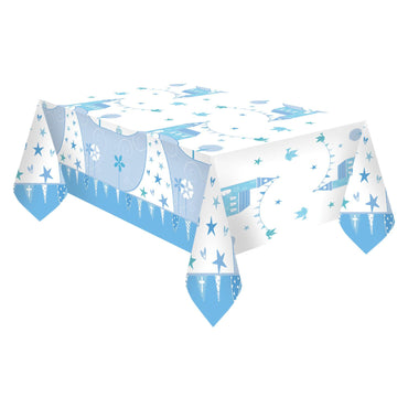 Communion Church Blue Plastic Tablecover Printed Tableware - Party Centre