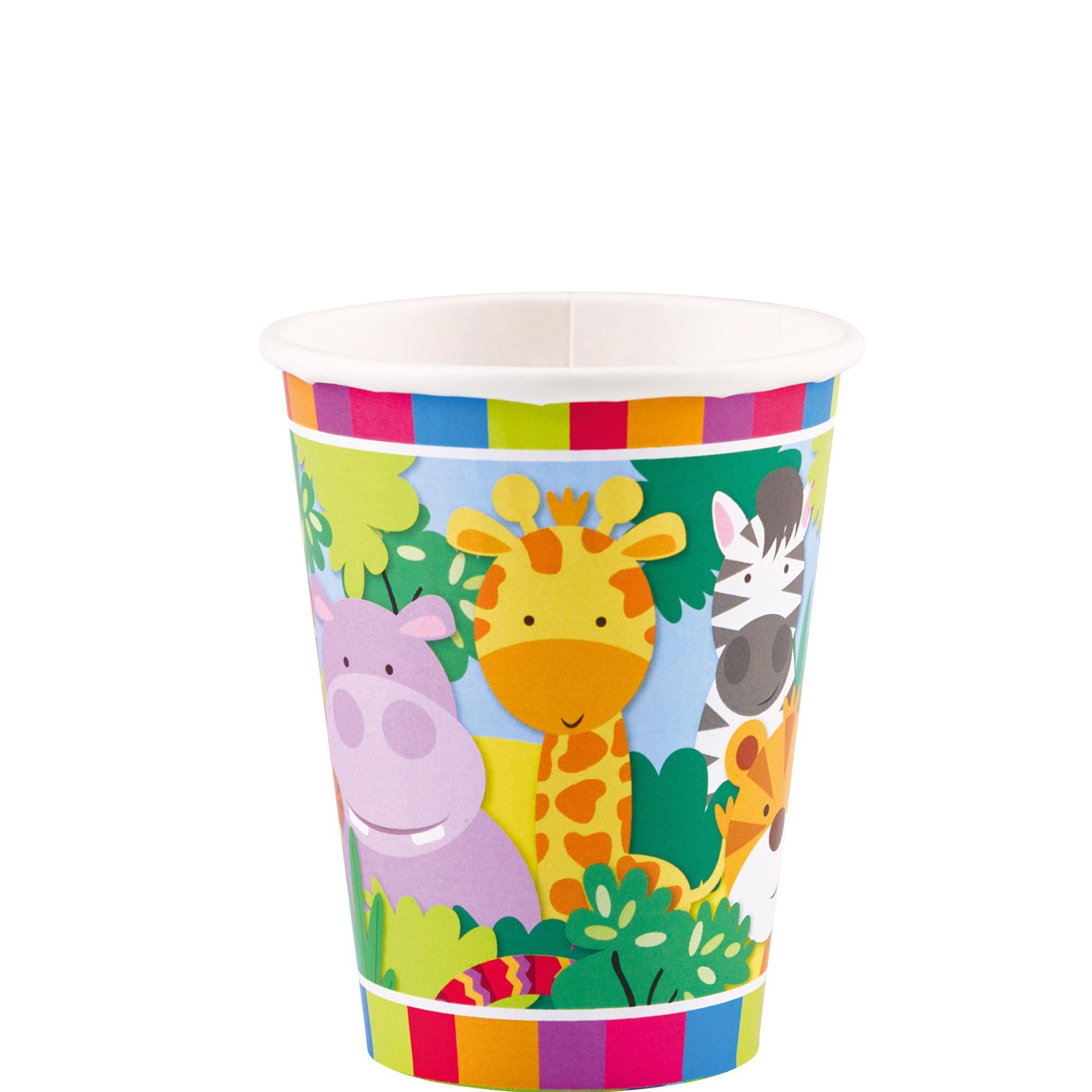 Jungle Animals Paper Cups 9oz, 8pcs Printed Tableware - Party Centre