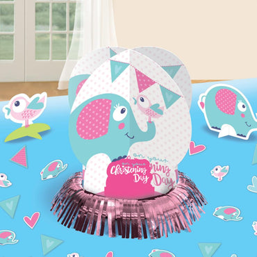 Christening Pink Table Centerpiece Decorations - Party Centre