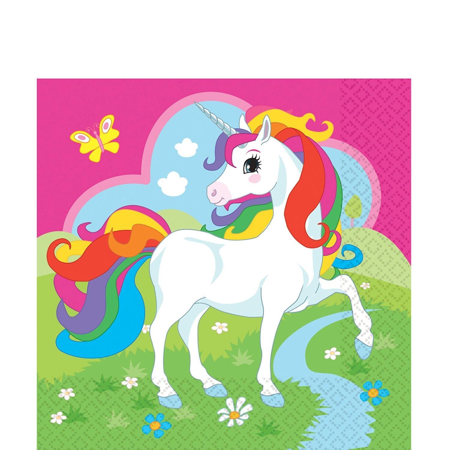 Unicorn Lunch Tissue 20pcs Printed Tableware - Party Centre
